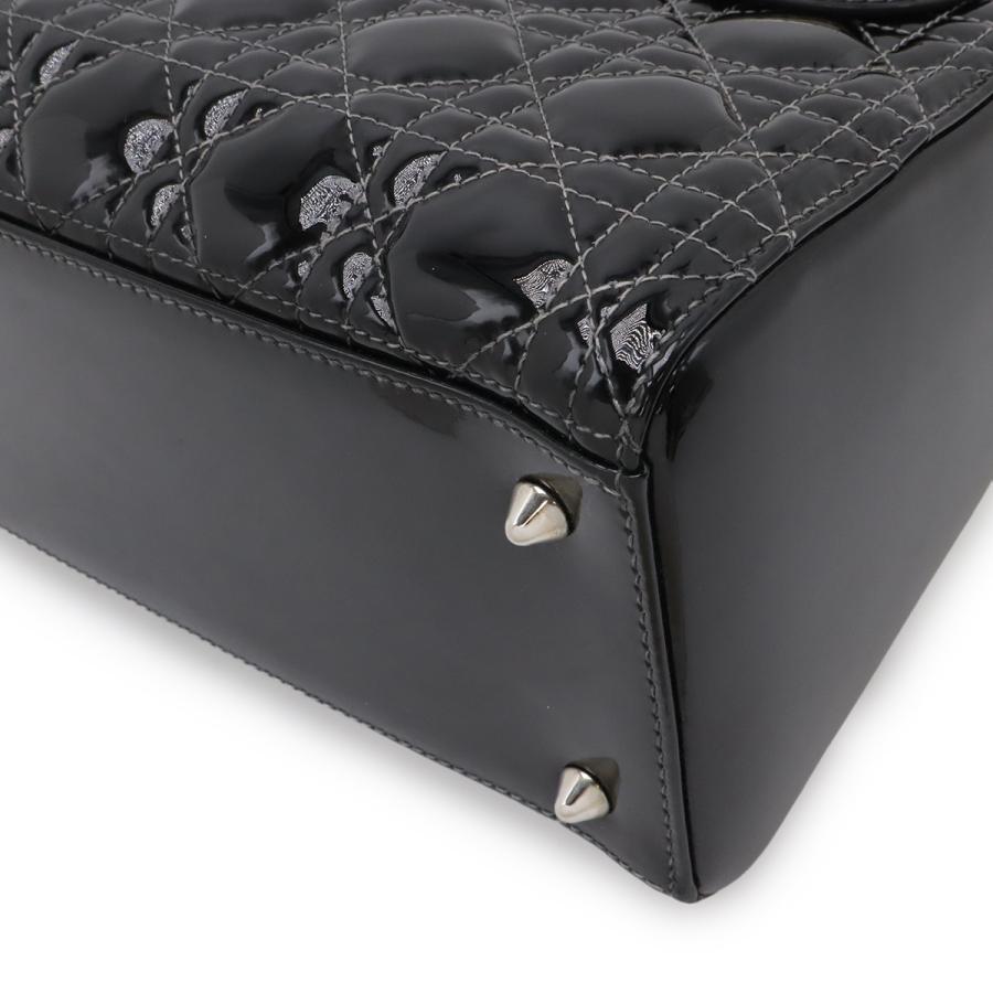 Christian Dior クリスチャン ディオール レディディオール カナージュ トートバッグ 2WAY ショルダーバッグ パテントレザー ブラック | Christian Dior | 02