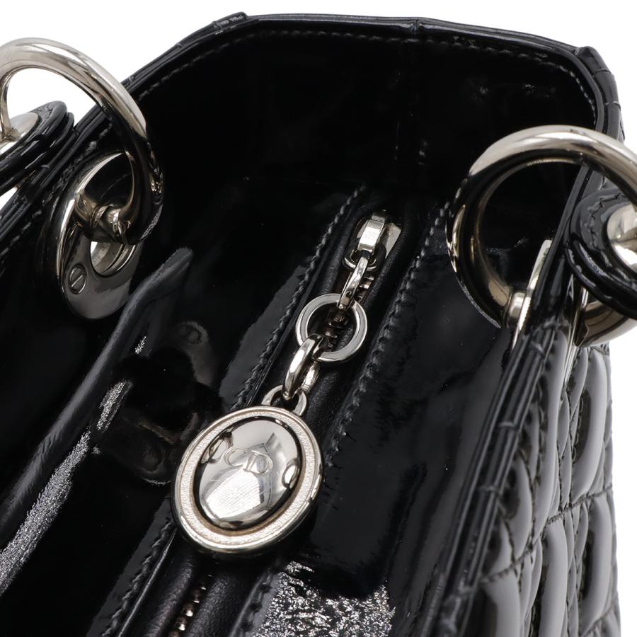 Christian Dior クリスチャン ディオール レディディオール カナージュ トートバッグ 2WAY ショルダーバッグ パテントレザー ブラック | Christian Dior | 04