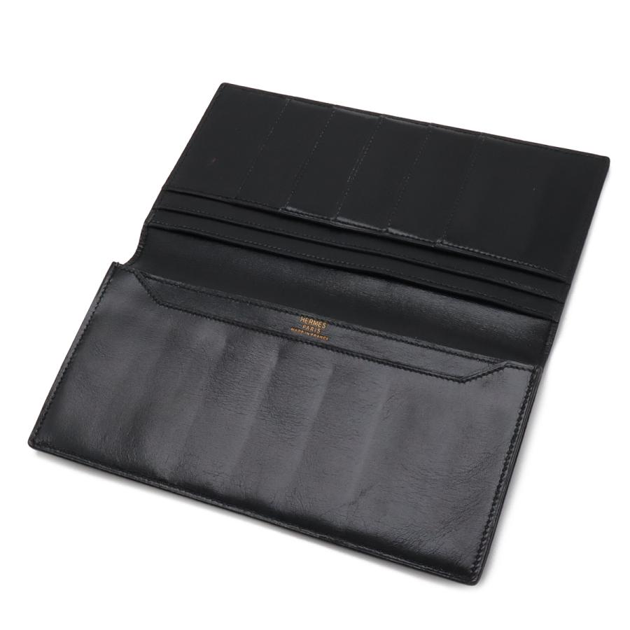 HERMES エルメス オオサカ 長札入れ 2つ折長財布 二つ折り長財布 ボックスカーフ レザー ブラック 黒 | HERMES | 03