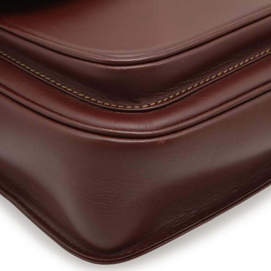 Cartier カルティエ マスト ショルダーバッグ ワンショルダー セミショルダー 2WAY 斜め掛け 肩掛け レザー ボルドー 赤 ゴールド金具 | Cartier | 02