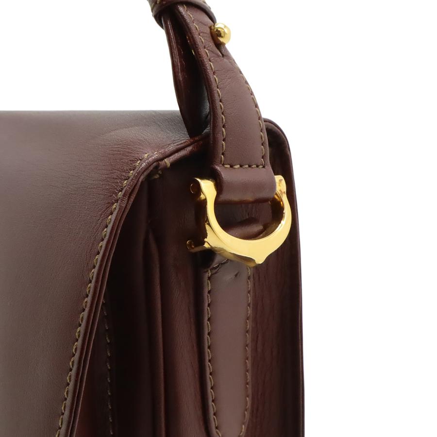 Cartier カルティエ マスト ショルダーバッグ ワンショルダー セミショルダー 2WAY 斜め掛け 肩掛け レザー ボルドー 赤 ゴールド金具 | Cartier | 03