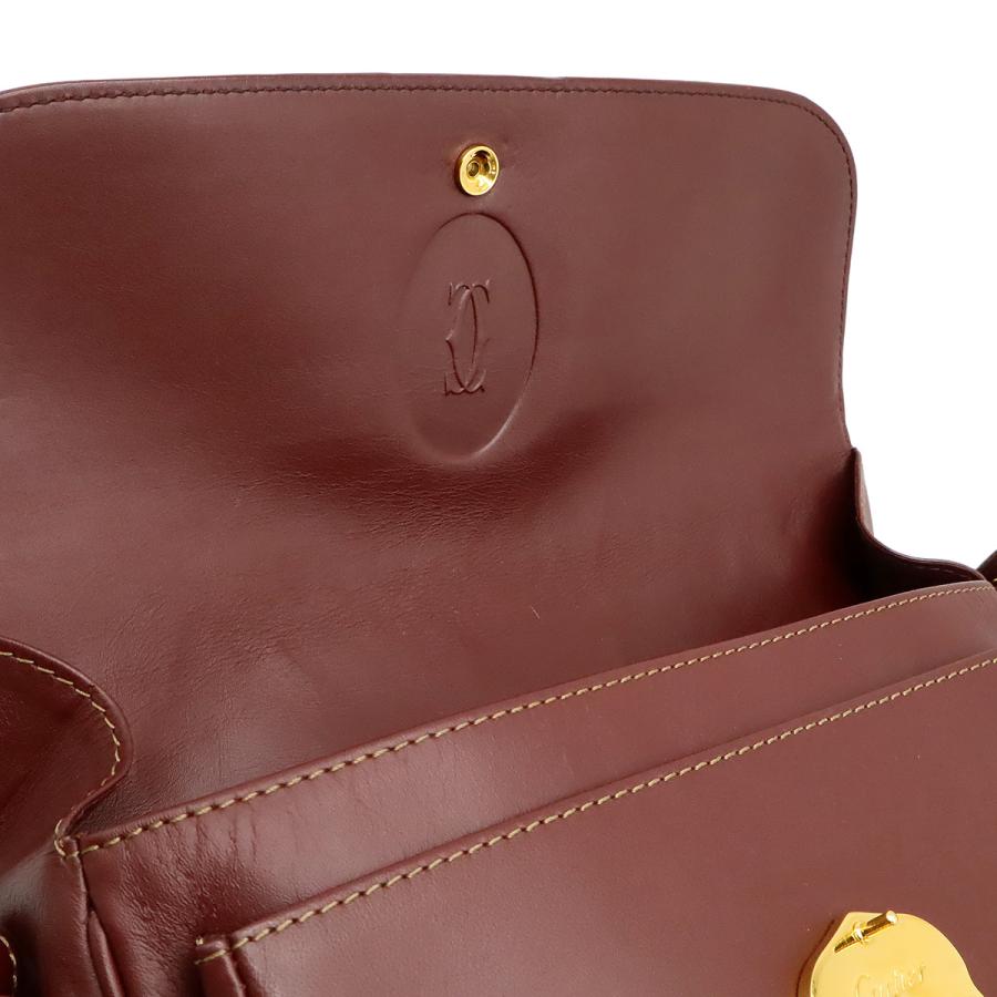 Cartier カルティエ マスト ショルダーバッグ ワンショルダー セミショルダー 2WAY 斜め掛け 肩掛け レザー ボルドー 赤 ゴールド金具 | Cartier | 05