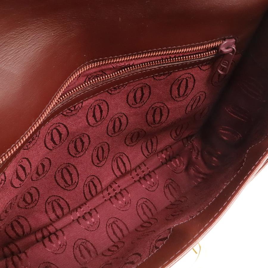 Cartier カルティエ マスト ショルダーバッグ ワンショルダー セミショルダー 2WAY 斜め掛け 肩掛け レザー ボルドー 赤 ゴールド金具 | Cartier | 06