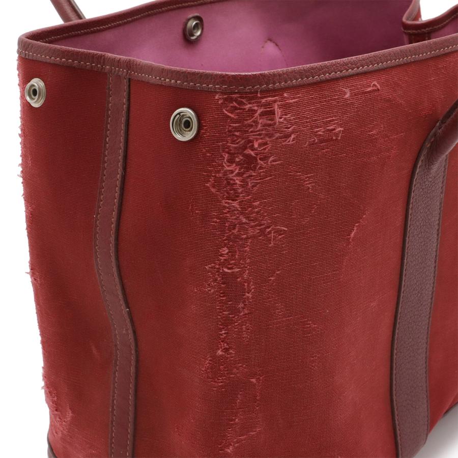 HERMES エルメス ガーデンパーティPM トートバッグ ハンドバッグ トワルオフィシエ キャンバス レザー ルージュヴィフ レッド | HERMES | 03