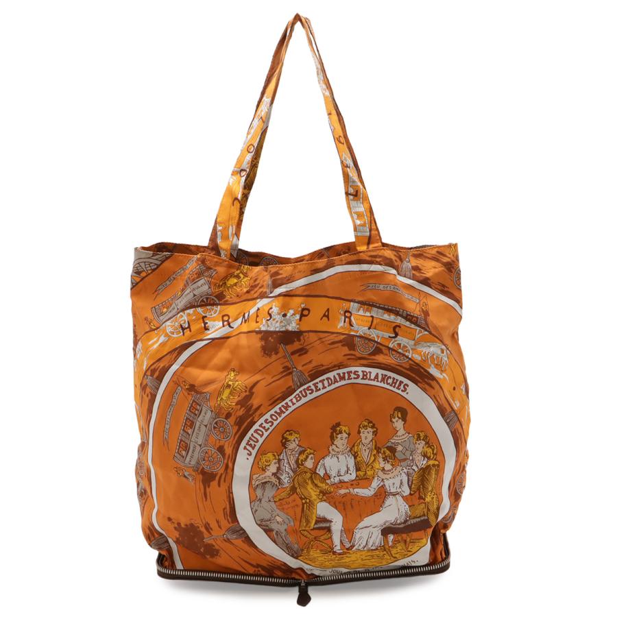 HERMES エルメス シルキーポップ エコバッグ トートバッグ 折り畳み オムニバスと白い貴婦人のゲーム ブッフル シルク ダークブラウン | HERMES | 03