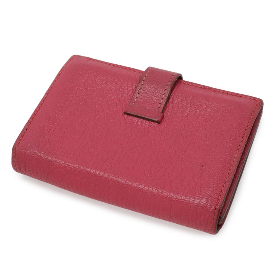HERMES エルメス ベアン カードケース 名刺入れ パスケース シェーブル レザー フューシャピンク シルバー金具 □L刻印 | HERMES | 01
