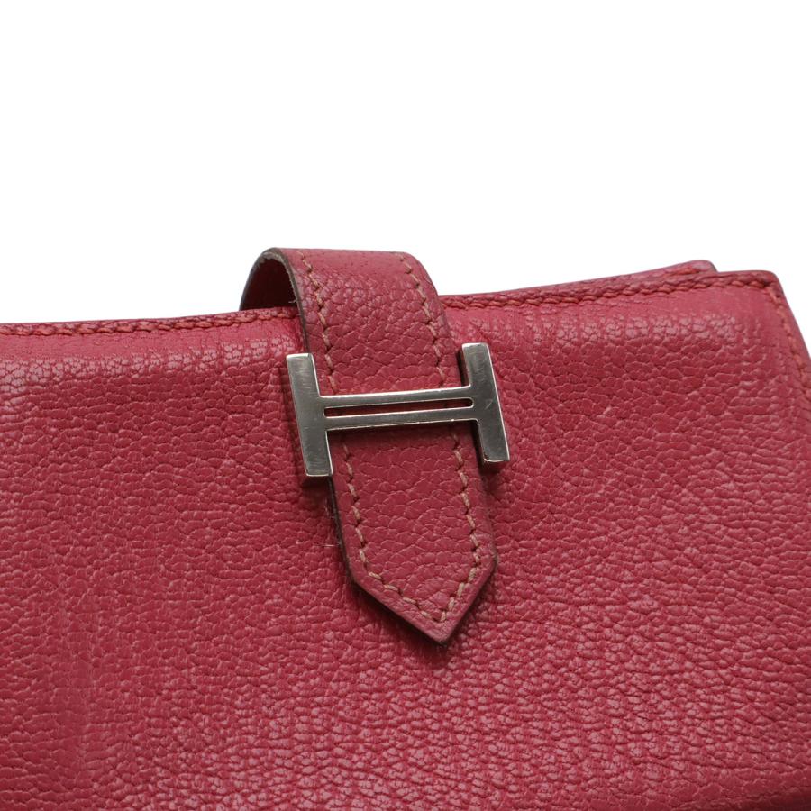 HERMES エルメス ベアン カードケース 名刺入れ パスケース シェーブル レザー フューシャピンク シルバー金具 □L刻印 | HERMES | 03