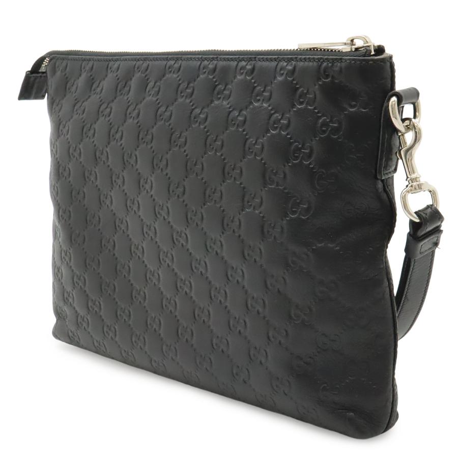 GUCCI グッチ グッチシマ クラッチバッグ セカンドバッグ レザー ブラック 黒 シルバー金具 473881 GUCCI（グッチ） グッチシマ クラッチバッグ セカンドバッグ レザー