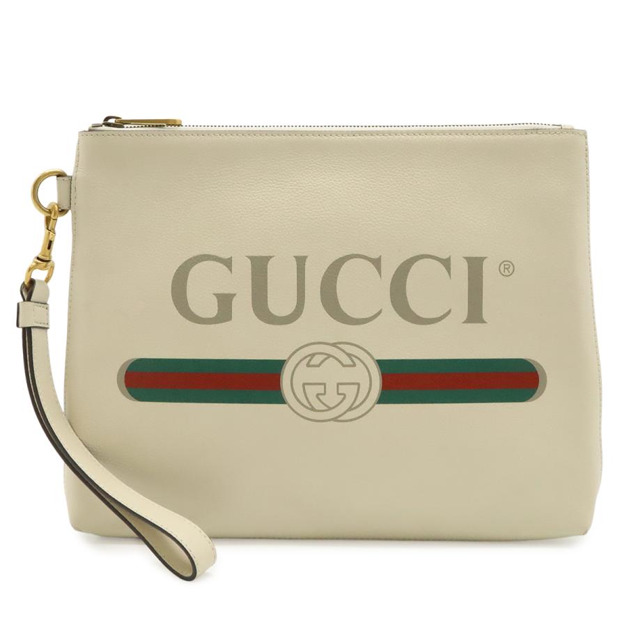 限定価格【訳あり】GUCCI グッチ クラッチバッグ ポートフォリオ ロゴ GUCCI（グッチ） ロゴプリント ミディアム ポートフォリオ クラッチ