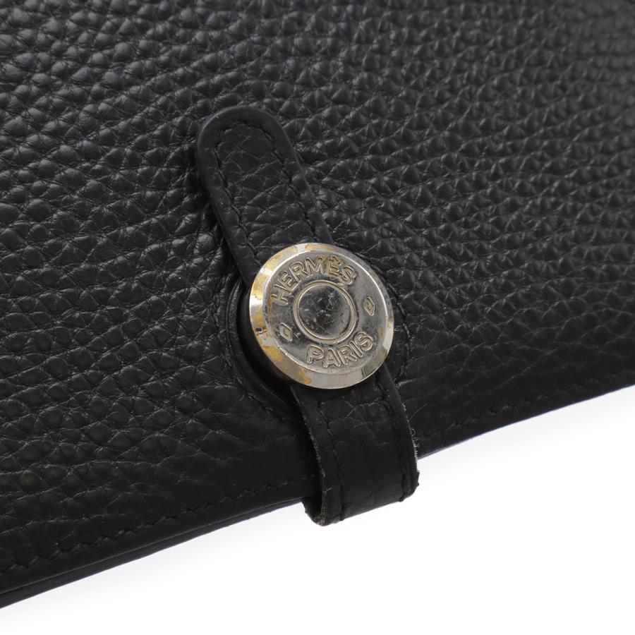 HERMES エルメス ドゴンデュオ ドゴンGM 2つ折長財布 二つ折り長財布 トリヨンクレマンス レザー ブラック 黒 コインケース付き □R刻印 | HERMES | 03