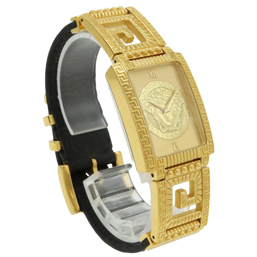 VERSACE ヴェルサーチ メデューサ ゴールド文字盤 GP 革ベルト レディース QZ クォーツ 腕時計 7008015 | VERSACE | 02