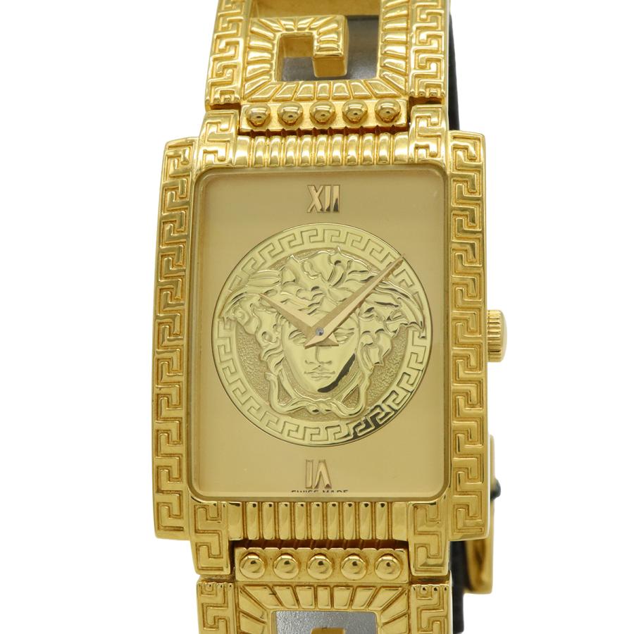 VERSACE ヴェルサーチ メデューサ ゴールド文字盤 GP 革ベルト レディース QZ クォーツ 腕時計 7008015 | VERSACE | 03
