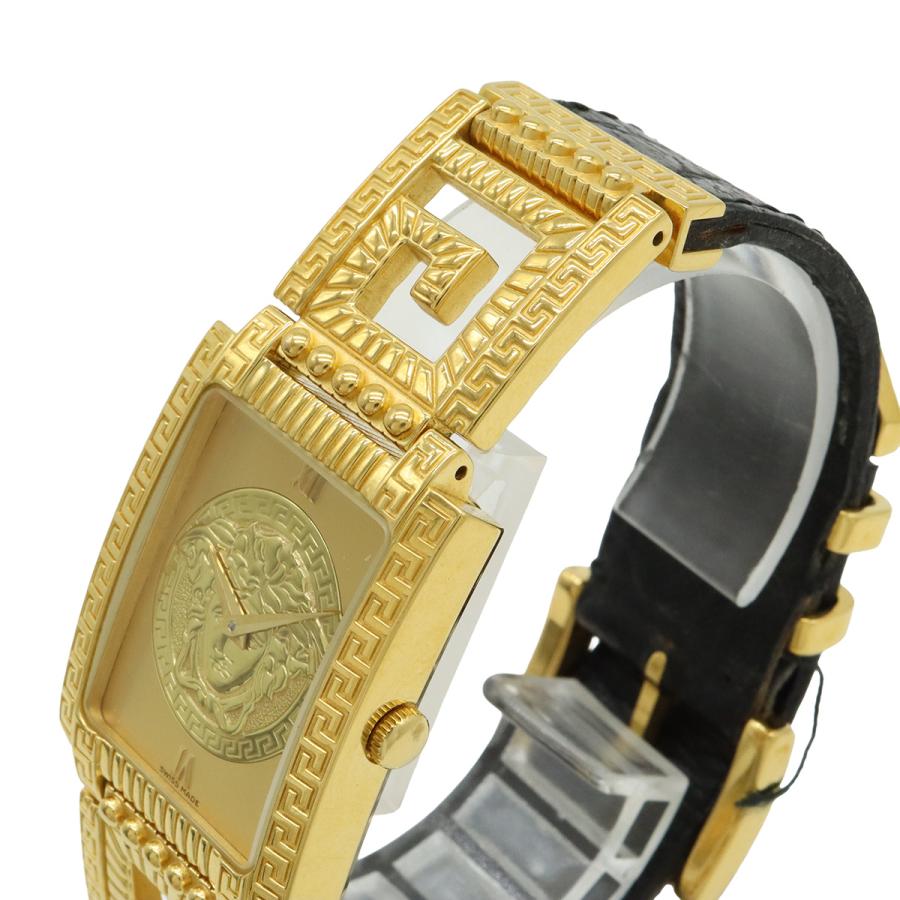 VERSACE ヴェルサーチ メデューサ ゴールド文字盤 GP 革ベルト レディース QZ クォーツ 腕時計 7008015 | VERSACE | 04