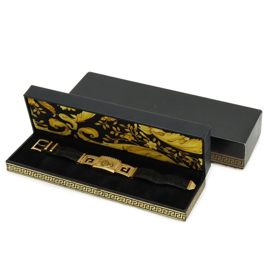 VERSACE ヴェルサーチ メデューサ ゴールド文字盤 GP 革ベルト レディース QZ クォーツ 腕時計 7008015 | VERSACE | 08