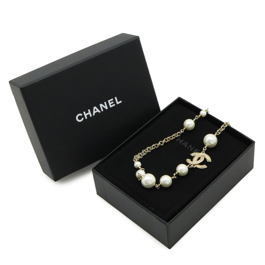 CHANEL シャネル ココマーク フェイクパール ネックレス ペンダント GP ゴールド アイボリー C21V | CHANEL | 06