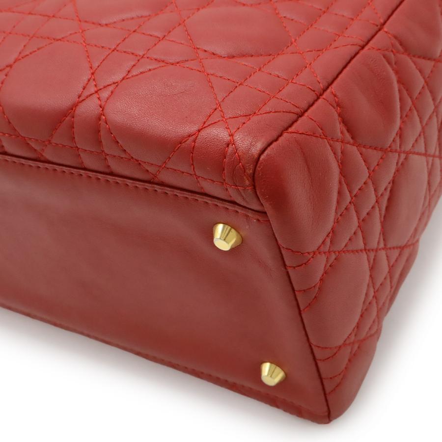 Christian Dior クリスチャン ディオール レディディオール カナージュ ハンドバッグ トートバッグ レザー レッド 赤 ゴールド金具 | Christian Dior | 02