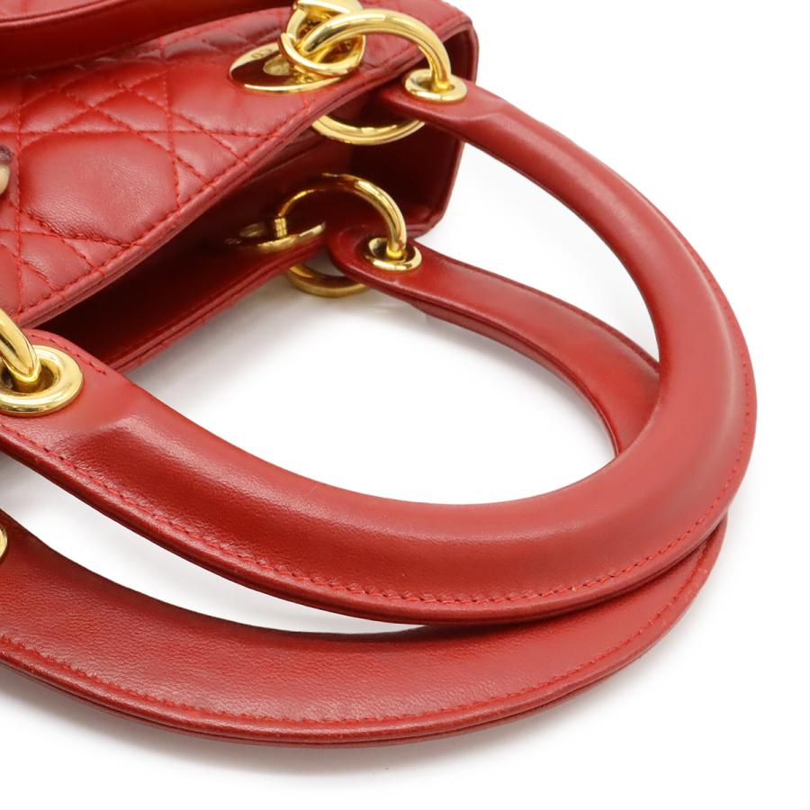 Christian Dior クリスチャン ディオール レディディオール カナージュ ハンドバッグ トートバッグ レザー レッド 赤 ゴールド金具 | Christian Dior | 03