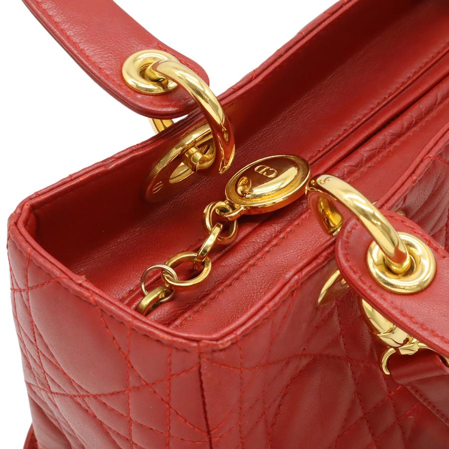 Christian Dior クリスチャン ディオール レディディオール カナージュ ハンドバッグ トートバッグ レザー レッド 赤 ゴールド金具 | Christian Dior | 04