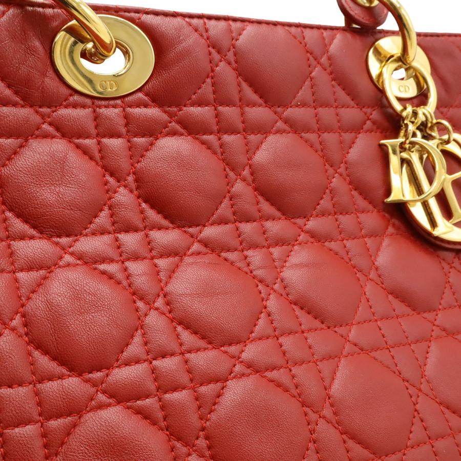 Christian Dior クリスチャン ディオール レディディオール カナージュ ハンドバッグ トートバッグ レザー レッド 赤 ゴールド金具 | Christian Dior | 07