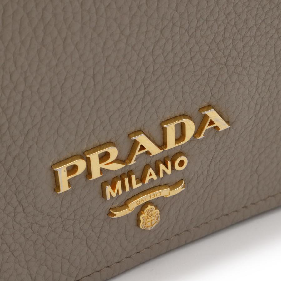PRADA プラダ ポシェット ショルダーバッグ フラップショルダー 斜め掛け レザー グレージュ ゴールド金具 1BD163 | PRADA | 03