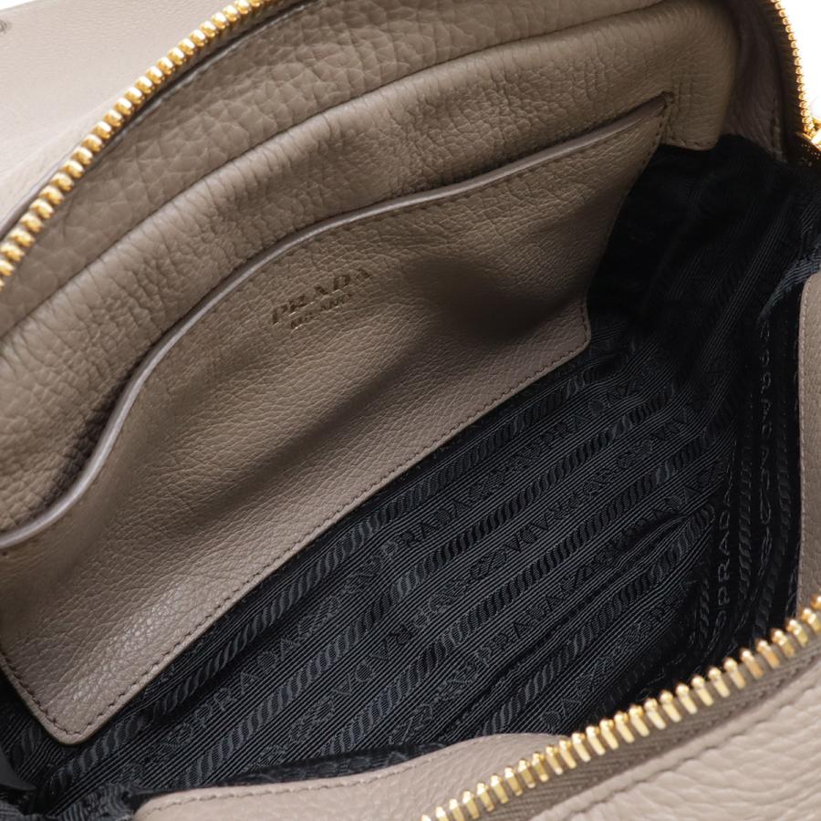 PRADA プラダ ポシェット ショルダーバッグ フラップショルダー 斜め掛け レザー グレージュ ゴールド金具 1BD163 | PRADA | 06