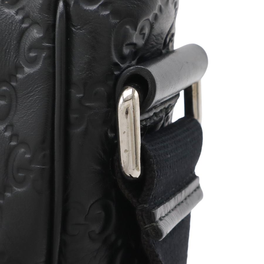 GUCCI グッチ グッチシマ シェリーライン ショルダーバッグ メッセンジャーバッグ ラバーコーティングレザー ブラック 黒 シルバー金具 | GUCCI | 06