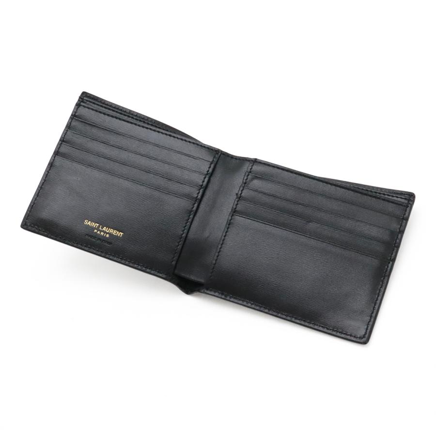 SAINT LAURENT PARIS サン ローラン パリ YSL イブサンローラン タイニー カサンドラ ロゴ 2つ折札入れ 二つ折り財布 レザー ブラック 黒 |  | 03