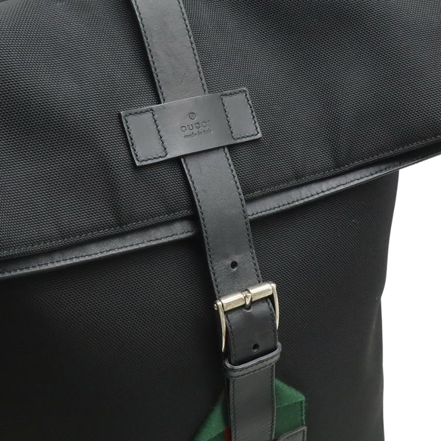 GUCCI グッチ バンド テクノキャンバス ウェブライン シェリー バックパック リュックサック レザー ブラック 黒 グリーン レッド 337075 | GUCCI | 07