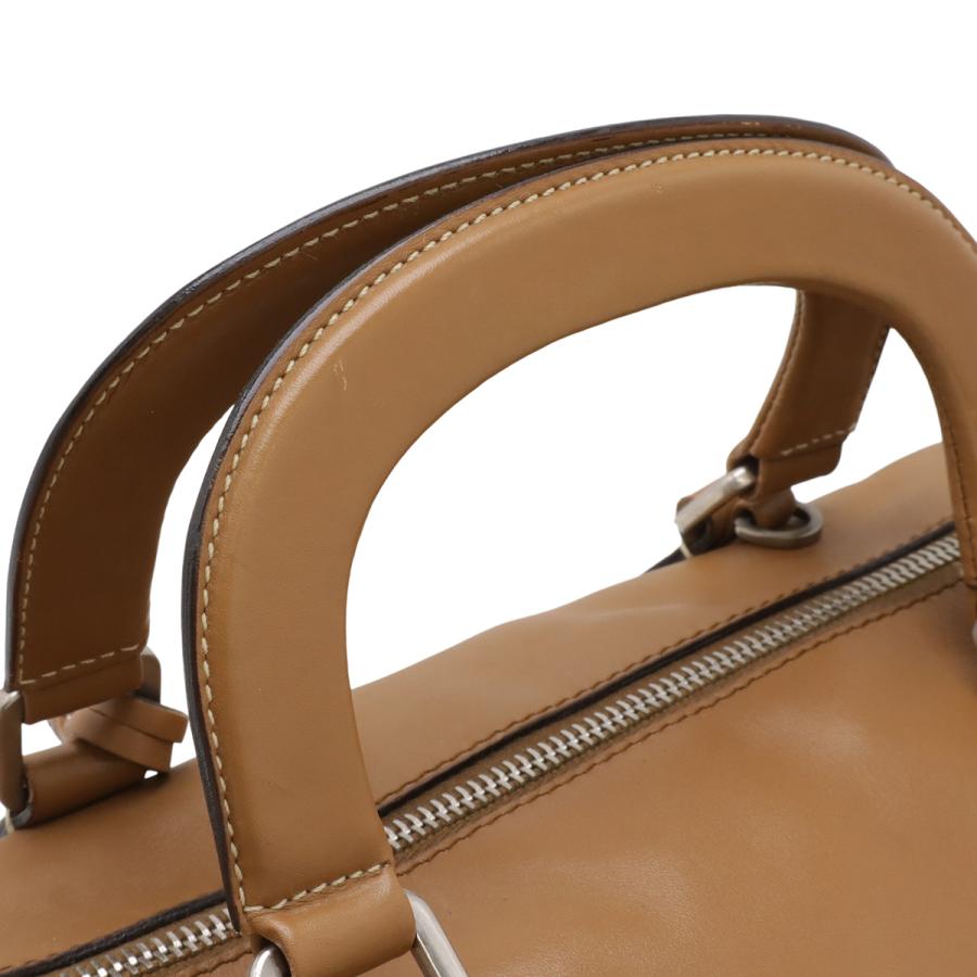 PRADA プラダ ハンドバッグ ミニボストンバッグ 2WAY ショルダーバッグ セミショルダー 肩掛け レザー キャメル ライトブラウン