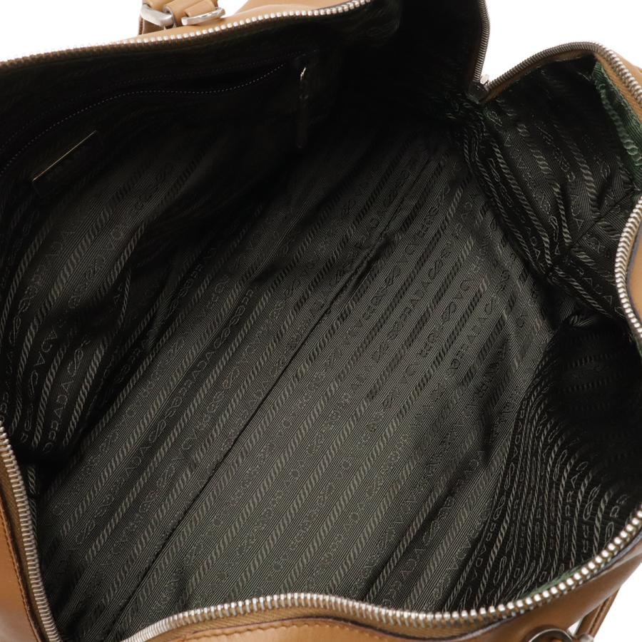 PRADA プラダ ハンドバッグ ミニボストンバッグ 2WAY ショルダーバッグ セミショルダー 肩掛け レザー キャメル ライトブラウン