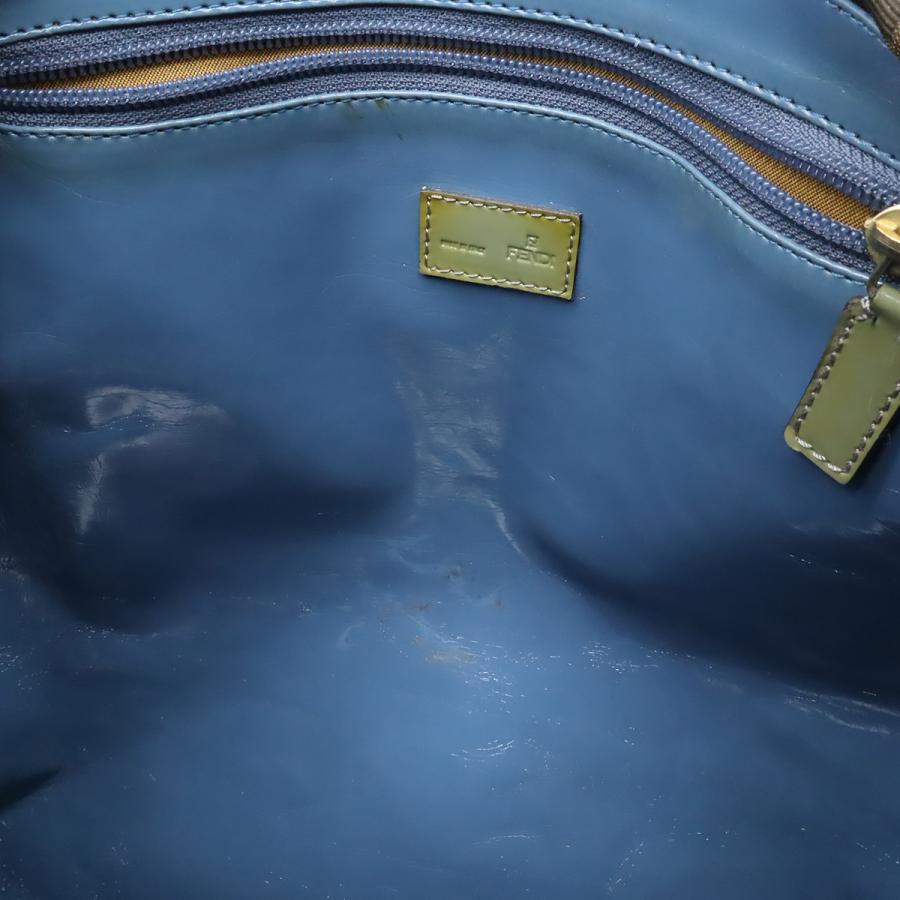 FENDI フェンディ ズッカ柄 トートバッグ ショルダーバッグ 肩掛け ナイロンキャンバス エナメル カーキブラウン ダークブラウン 茶 | FENDI | 06