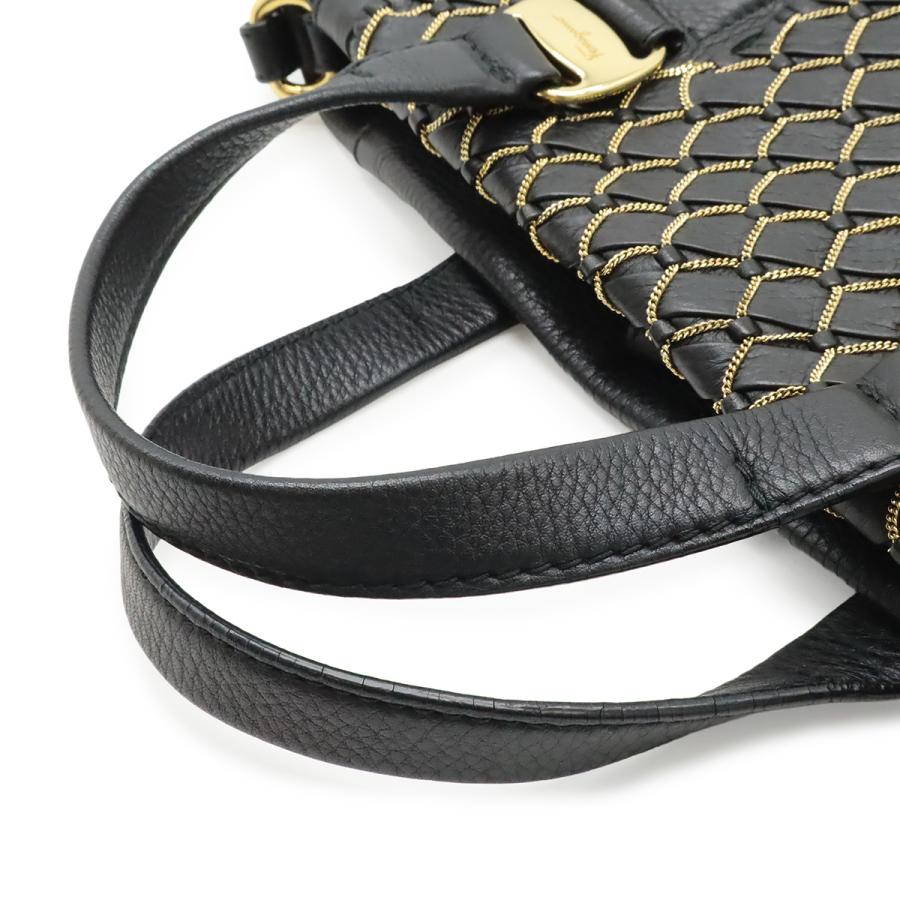 Salvatore Ferragamo サルヴァトーレ フェラガモ ヴァラ ハンドバッグ 2WAY ショルダーバッグ チェーン レザー ブラック 黒 ゴールド金具 |  | 03
