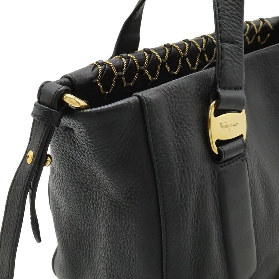 Salvatore Ferragamo サルヴァトーレ フェラガモ ヴァラ ハンドバッグ 2WAY ショルダーバッグ チェーン レザー ブラック 黒 ゴールド金具 |  | 04