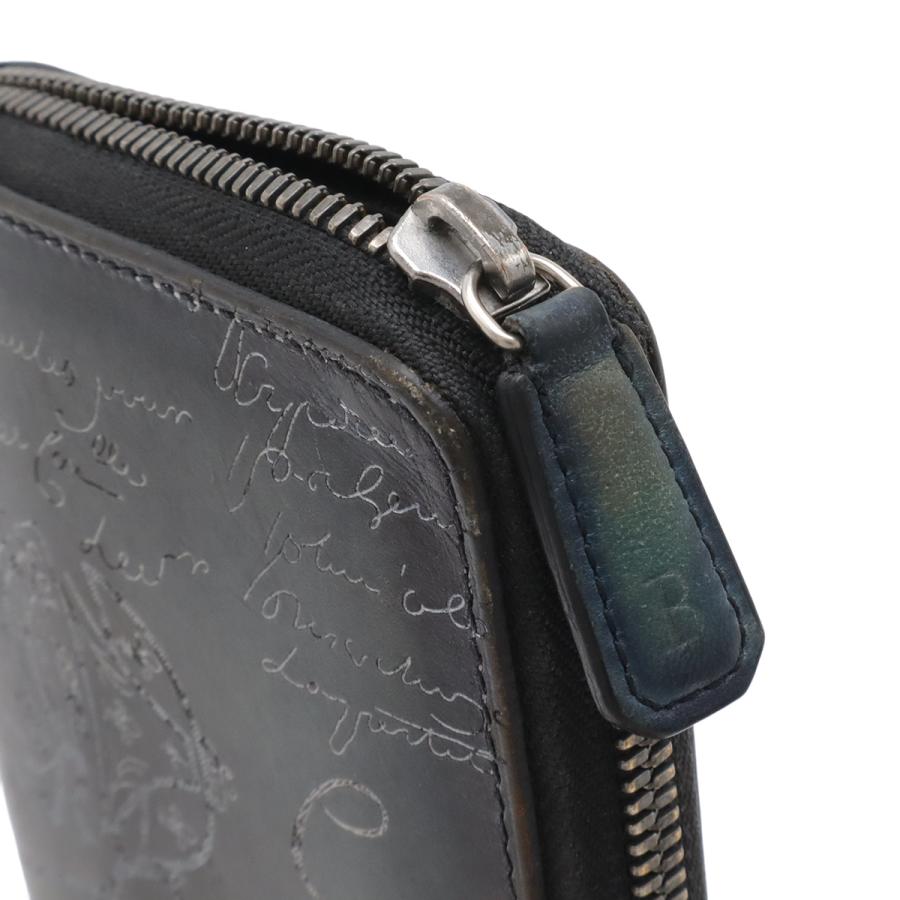 Berluti ベルルッティ カリグラフィー イタウバ ロングジップウォレット ラウンドファスナー 長財布 スクリットレザー ネイビー ブルー系 | Berluti | 03
