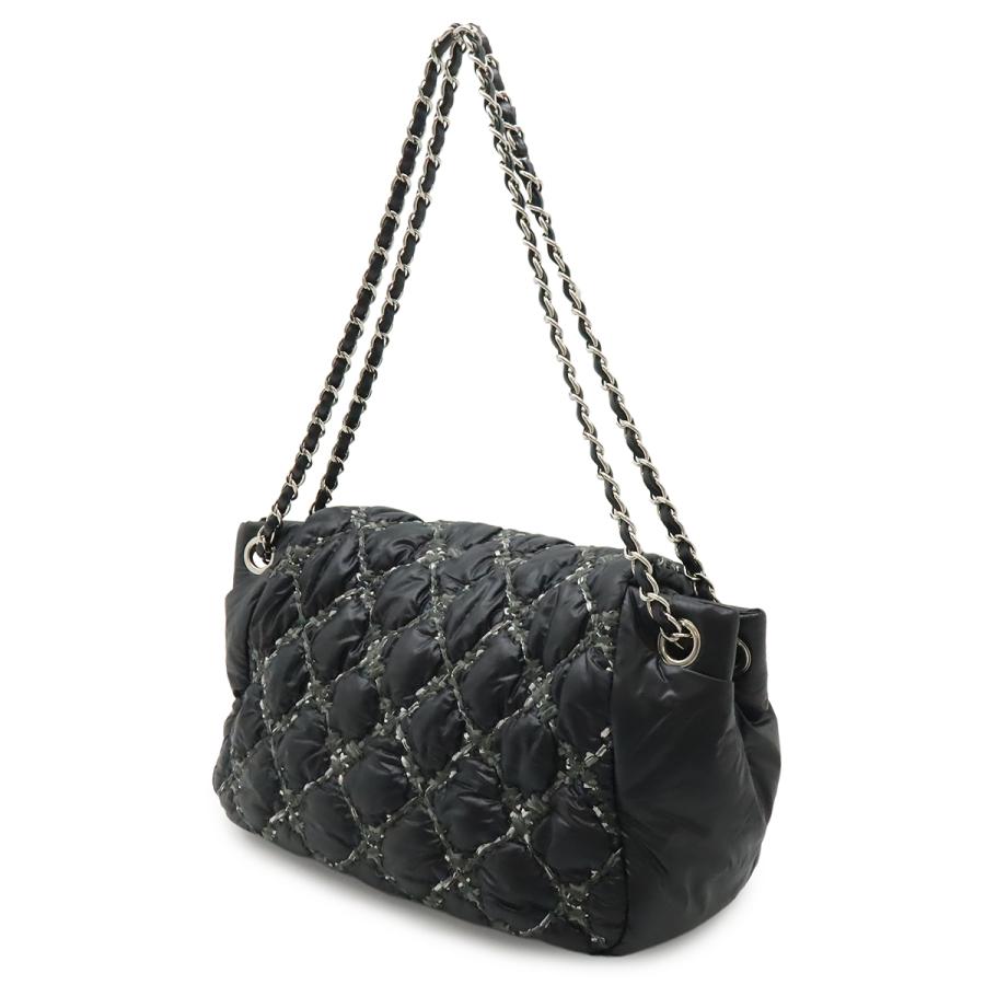 CHANEL シャネル パリビザンス キルティング チェーンショルダー ショルダーバッグ 2WAY 肩掛け ナイロン ブラック 黒 シルバー金具 | CHANEL | 01