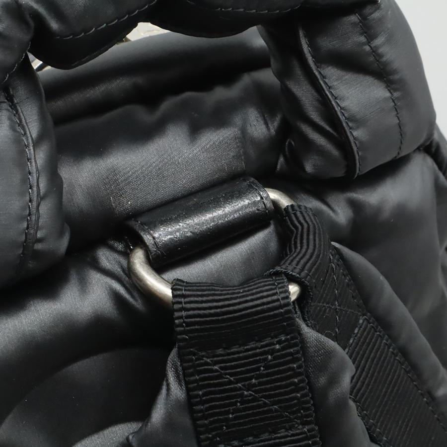 CHANEL シャネル ドゥドーヌ ココネージュ バックパック リュックサック デイパック ロゴ型押し ナイロン ブラック 黒 シルバー金具 | CHANEL | 05