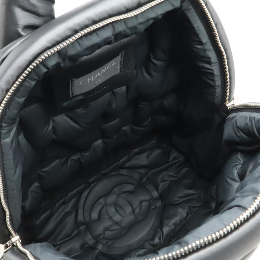 CHANEL シャネル ドゥドーヌ ココネージュ バックパック リュックサック デイパック ロゴ型押し ナイロン ブラック 黒 シルバー金具 | CHANEL | 07