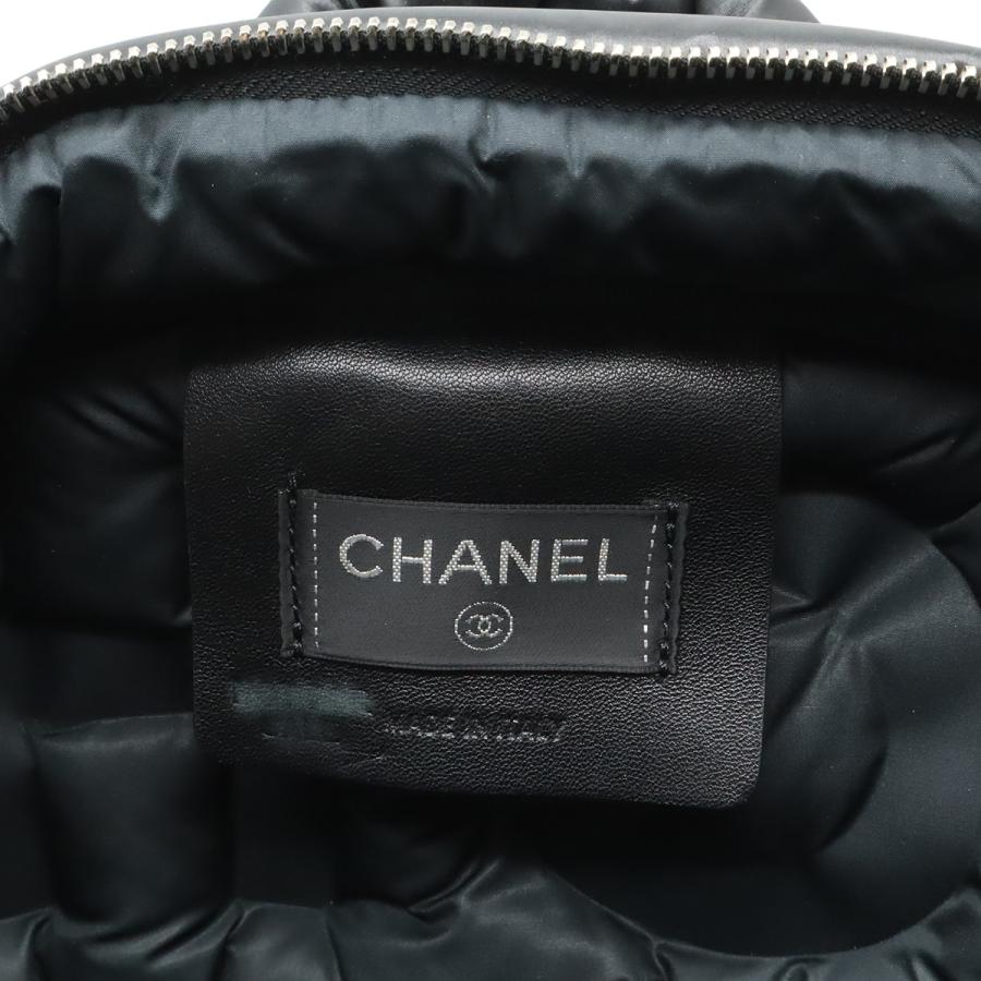 CHANEL シャネル ドゥドーヌ ココネージュ バックパック リュックサック デイパック ロゴ型押し ナイロン ブラック 黒 シルバー金具 | CHANEL | 08