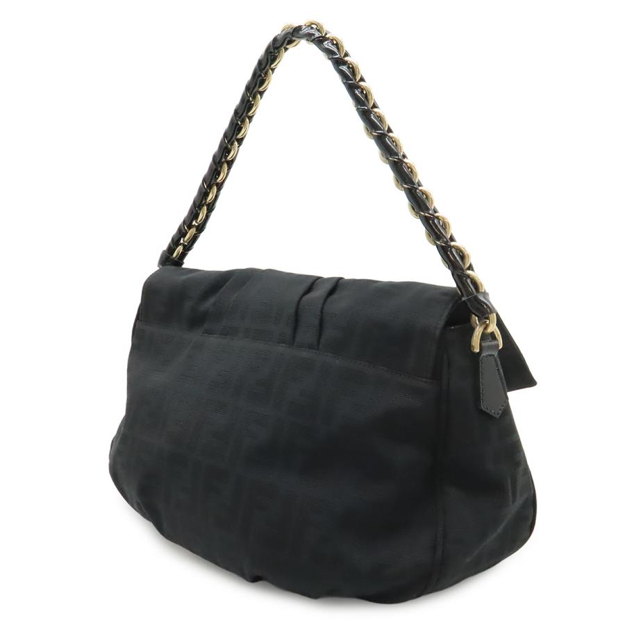 FENDI フェンディ ショルダーバッグ チェーン ワンショルダー 肩掛け ズッカ柄 キャンバス ブラック 黒 ゴールド金具 8BR614 | FENDI | 01