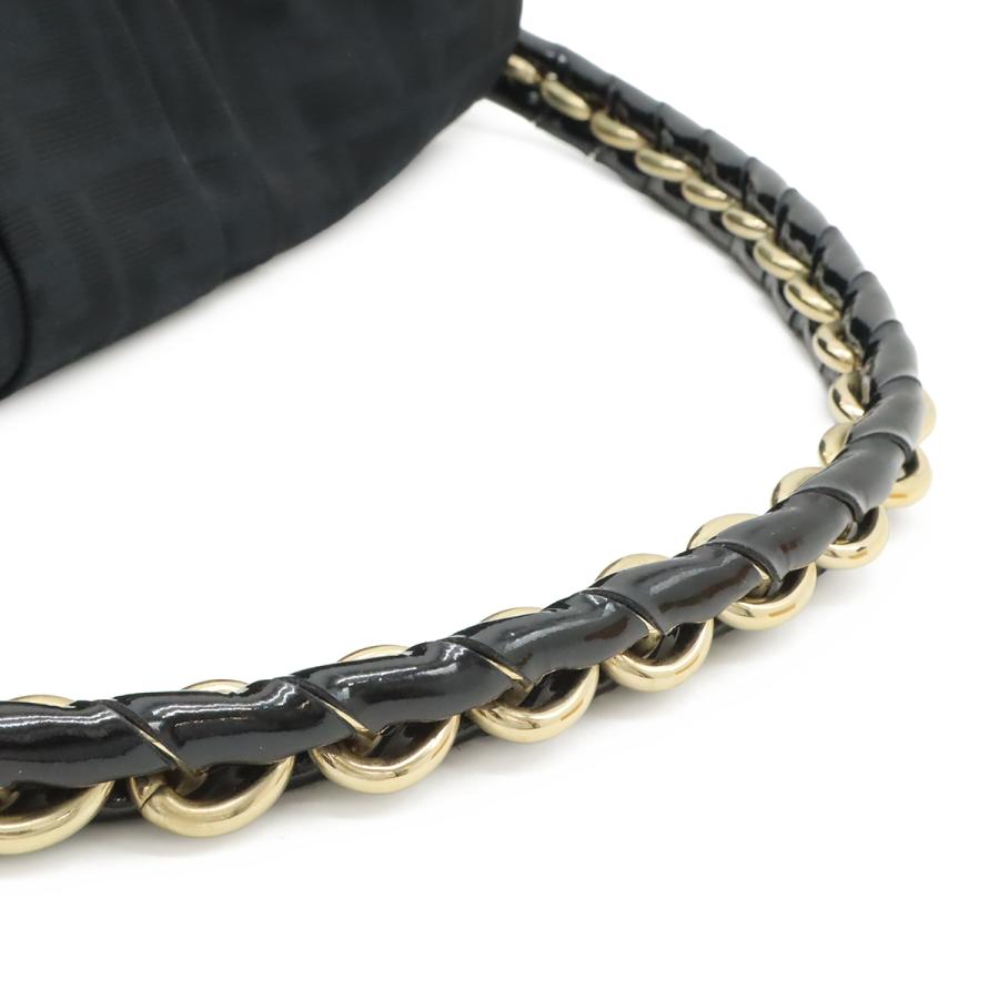 FENDI フェンディ ショルダーバッグ チェーン ワンショルダー 肩掛け ズッカ柄 キャンバス ブラック 黒 ゴールド金具 8BR614 | FENDI | 04