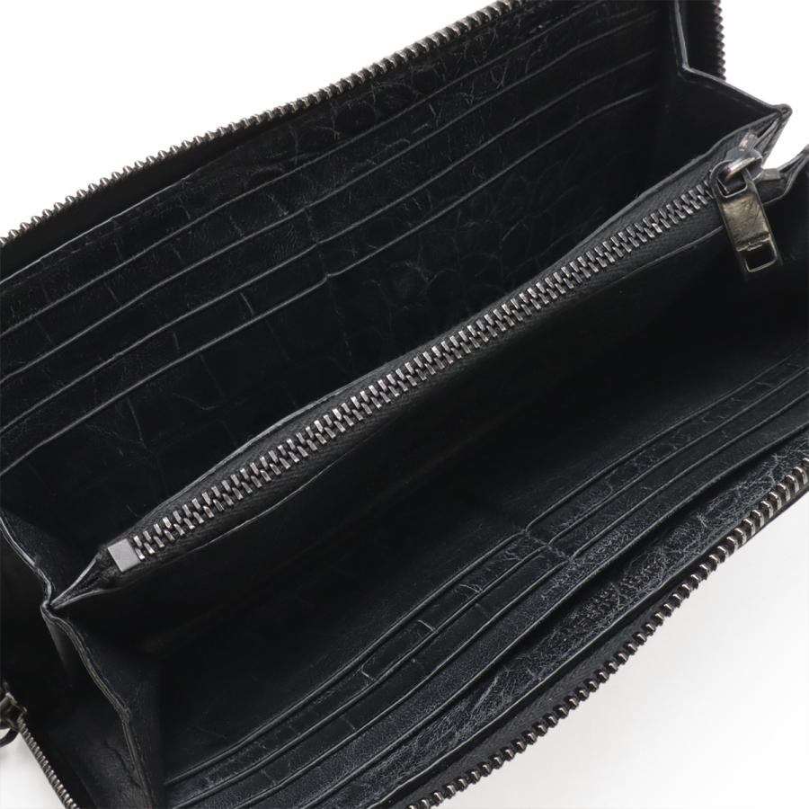 SAINT LAURENT PARIS サン ローラン パリ YSL イブサンローラン ラウンドファスナー 長財布 クロコ調 レザー ブラック 黒 ブラック金具 |  | 05
