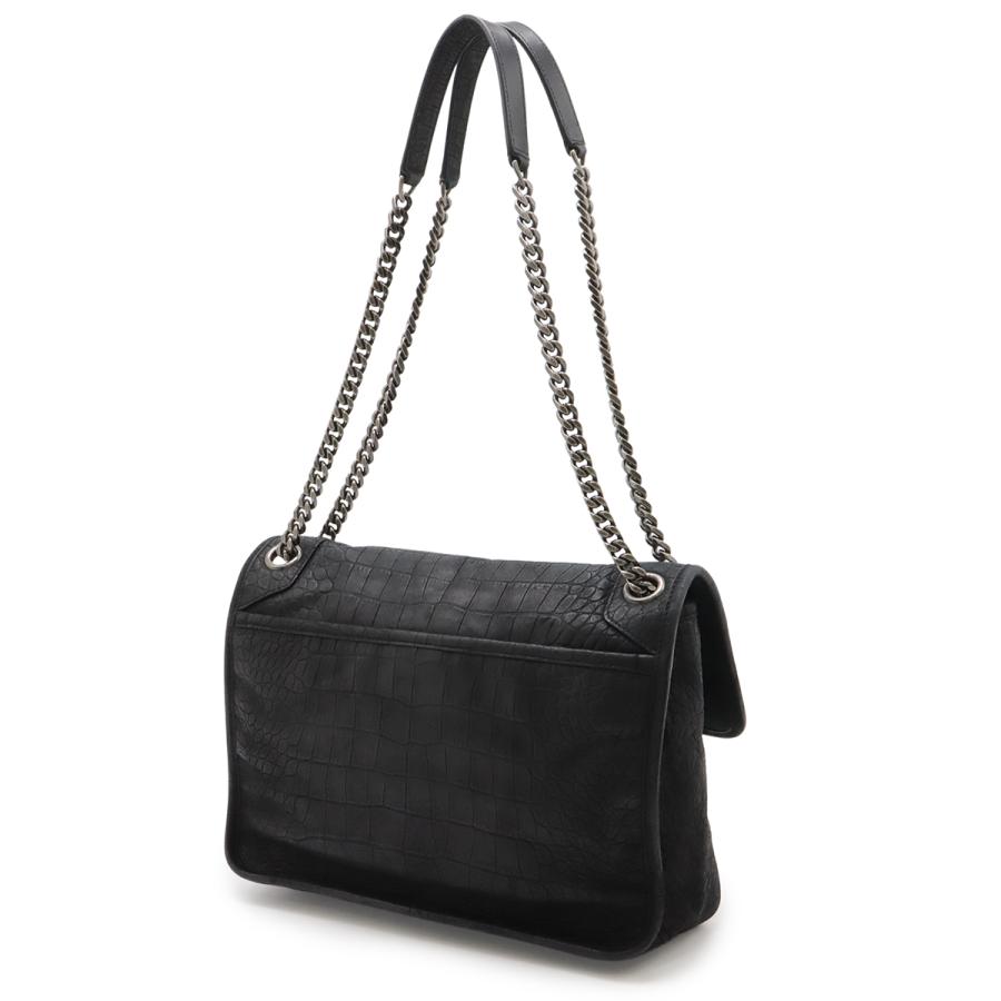 SAINT LAURENT PARIS サン ローラン パリ YSL イブサンローラン ニキ ミディアム チェーンショルダーバッグ ヌバック クロコ型押し |  | 01