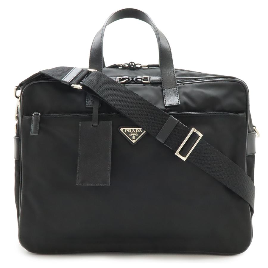PRADA プラダ トライアングルロゴ ビジネスバッグ ブリーフケース 書類カバン 2WAY ショルダーバッグ ナイロン NERO ブラック | PRADA