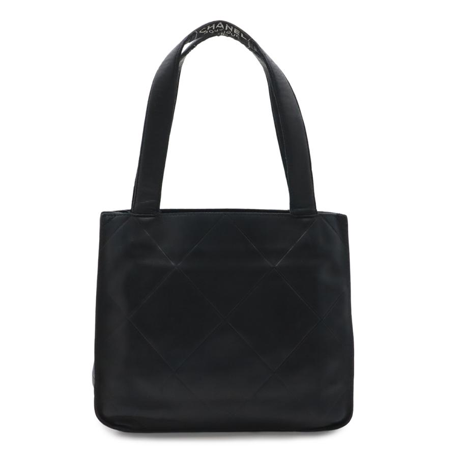 CHANEL シャネル BOUTIQUE ブティック ブティックタグ ハンドバッグ トートバッグ 手提げ 格子 ラムスキン レザー ブラック 黒 | CHANEL