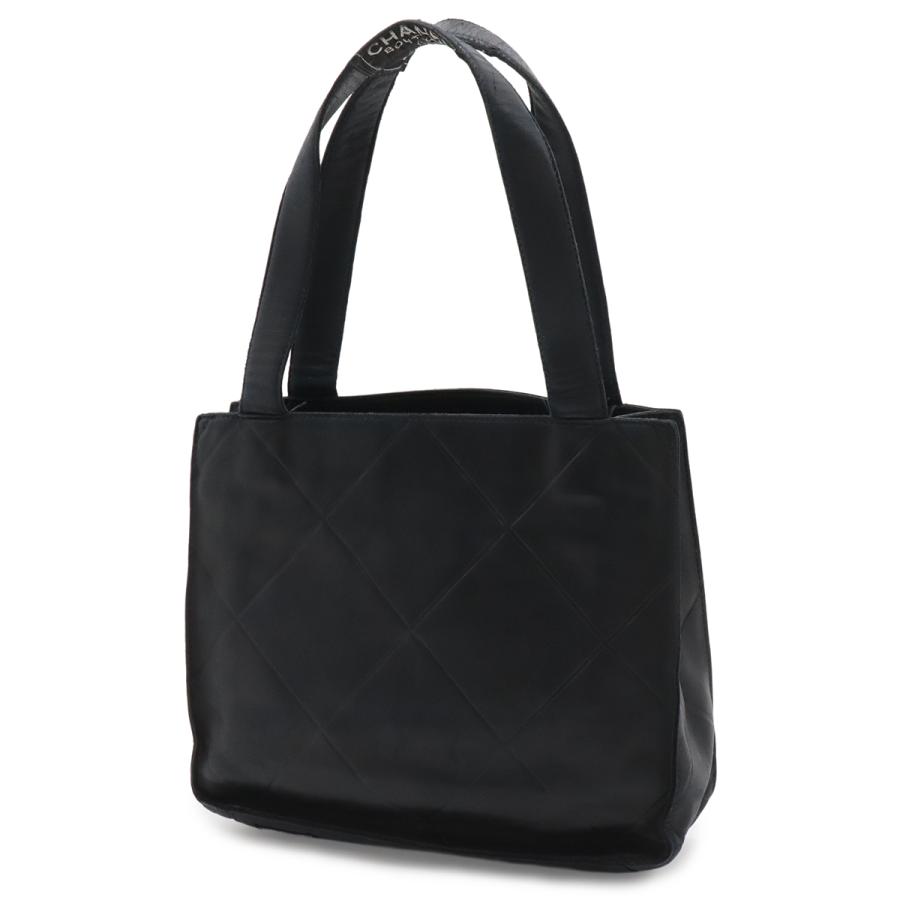 CHANEL シャネル BOUTIQUE ブティック ブティックタグ ハンドバッグ トートバッグ 手提げ 格子 ラムスキン レザー ブラック 黒 | CHANEL | 01