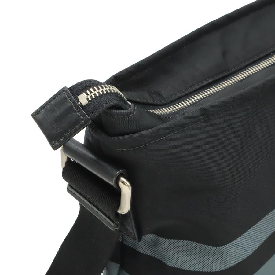 GUCCI グッチ ディアマンテ ショルダーバッグ 斜め掛け ナイロン レザー ブラック 黒 グレー シルバー金具 270410 | GUCCI | 03