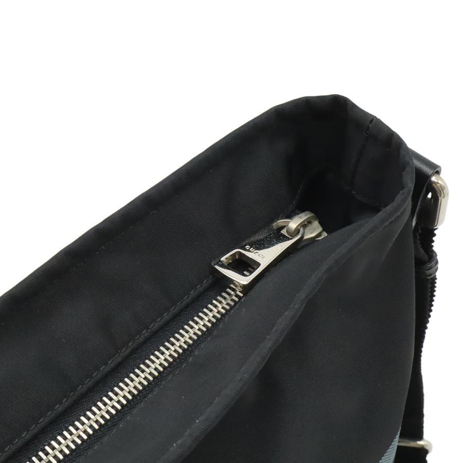 GUCCI グッチ ディアマンテ ショルダーバッグ 斜め掛け ナイロン レザー ブラック 黒 グレー シルバー金具 270410 | GUCCI | 05