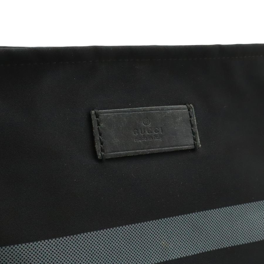 GUCCI グッチ ディアマンテ ショルダーバッグ 斜め掛け ナイロン レザー ブラック 黒 グレー シルバー金具 270410 | GUCCI | 08
