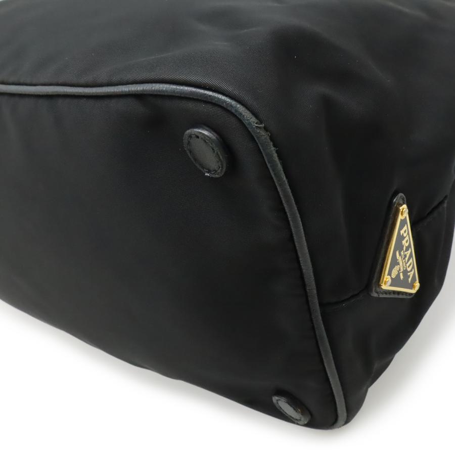 PRADA プラダ ロゴジャガード リボン ハンドバッグ 2WAY ショルダーバッグ ナイロン NERO 黒 ブラック ゴールド金具 | PRADA | 02