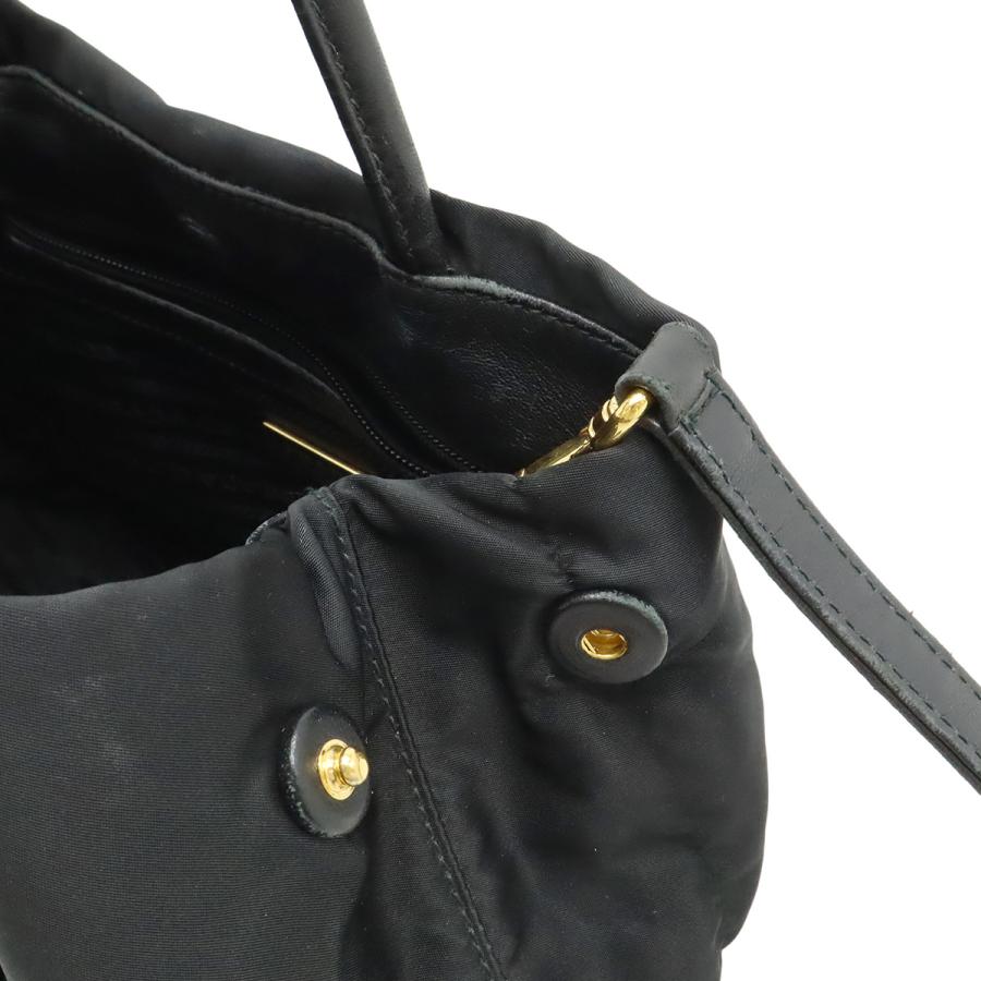 PRADA プラダ ロゴジャガード リボン ハンドバッグ 2WAY ショルダーバッグ ナイロン NERO 黒 ブラック ゴールド金具 | PRADA | 04